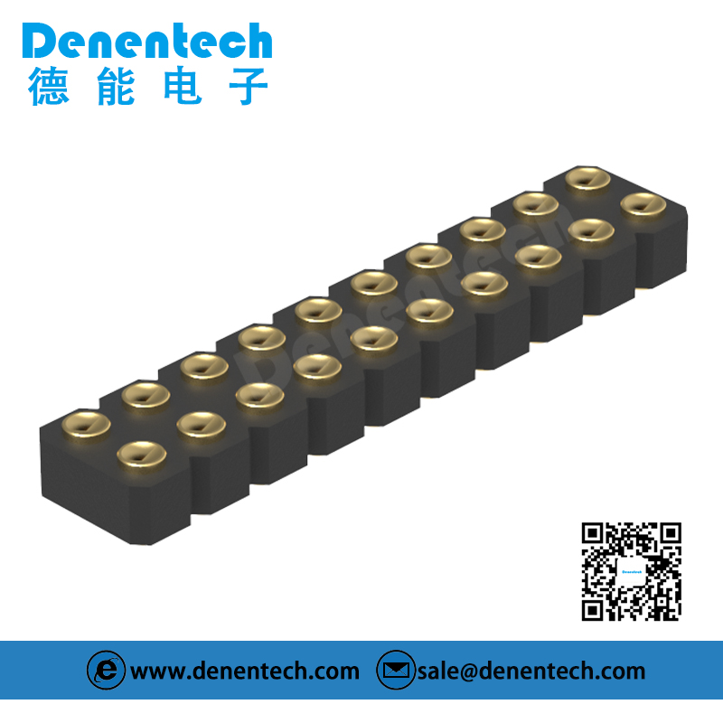 Denentech hot selling 3.0MM pogo pin H2.5MM dual row female straight SMT concave